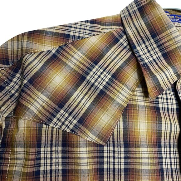 Pendleton Pearl Snap Frontier Shirt Mens S Long Sleeve Plaid Button Up Western - Picture 10 of 13